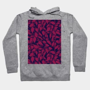 Minimalist Leaf Line Art Illustration as a Seamless Surface Pattern Design Hoodie